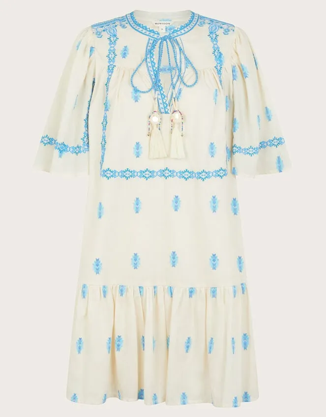 Women Jacinta Embroidered Kaftan White Monsoon Kaftans and Kimonos