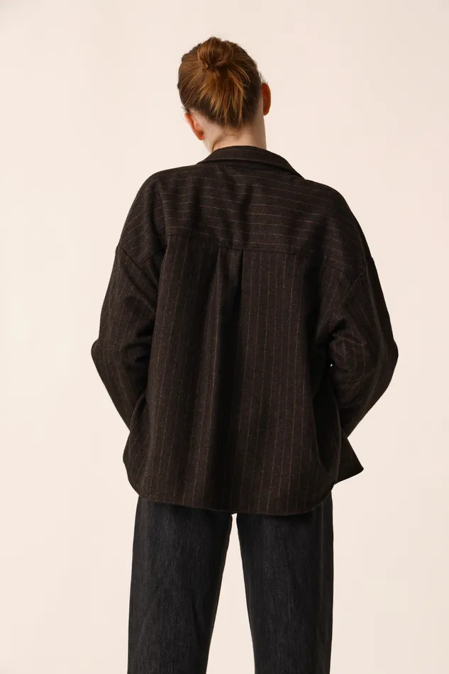 Women Jacket Sabina Asali Surchemise Laine Gris Fonc Des Petits Hauts Coats and Jackets