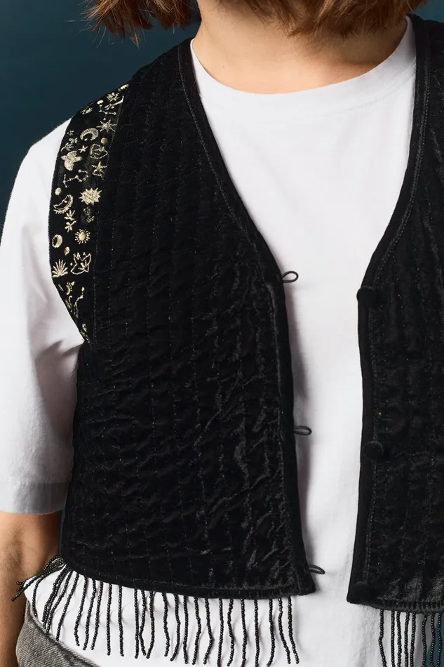 Women Jacket Taki Noir Veste Courte Sans Manches Matelasse Noire Des Petits Hauts Coats and Jackets