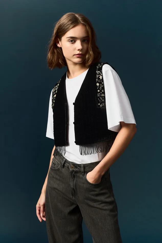 Women Jacket Taki Noir Veste Courte Sans Manches Matelasse Noire Des Petits Hauts Coats and Jackets
