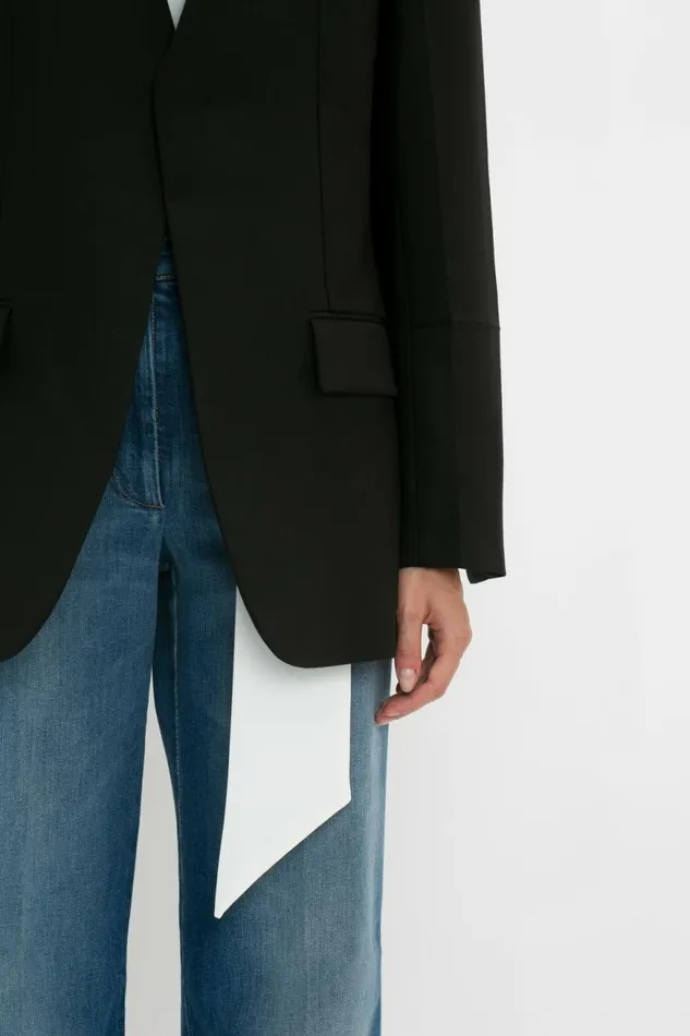 Women Jackets and Coats Victoria Beckham Hidden Lapel Single Breasted Jacket In Black