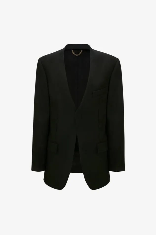 Women Jackets and Coats Victoria Beckham Hidden Lapel Single Breasted Jacket In Black