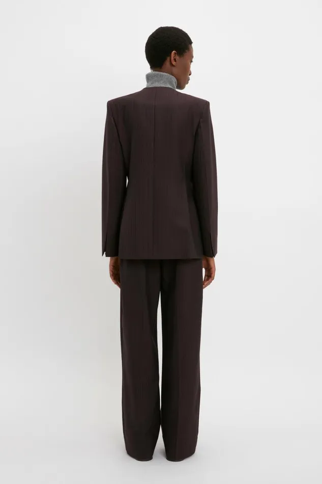 Women Jackets and Coats Victoria Beckham Wrap Front Jacket In Blackberry Azure