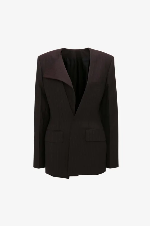 Women Jackets and Coats Victoria Beckham Wrap Front Jacket In Blackberry Azure
