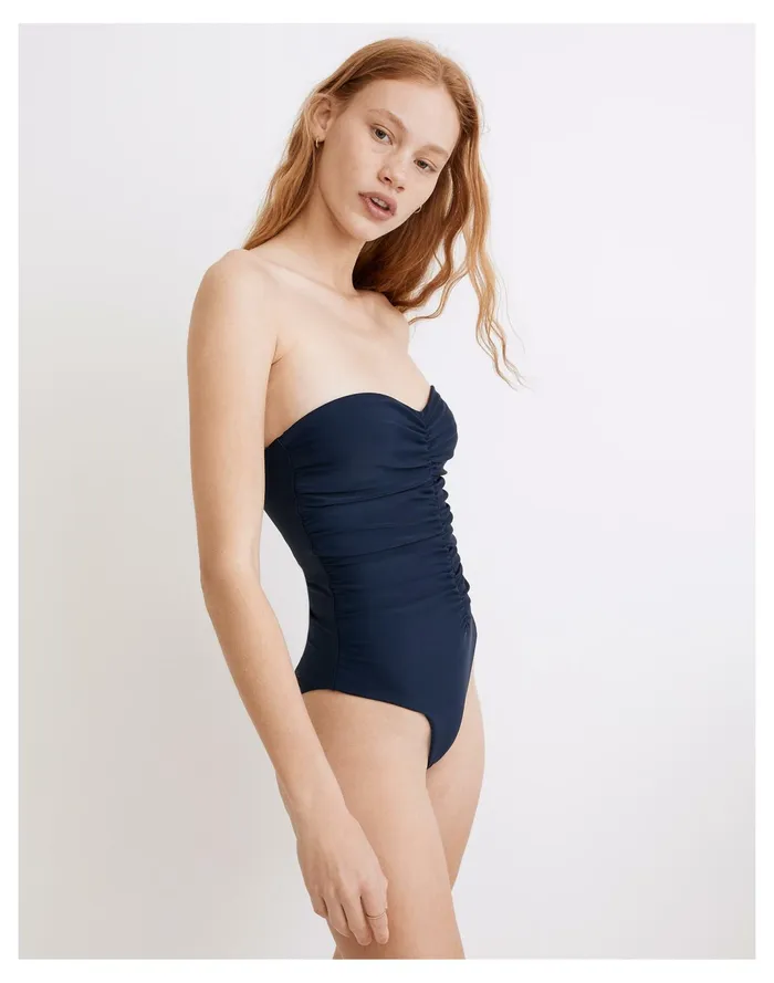 Women Jade Swim Yara Strapless One Piece Swimsuit Navy Madewell Swim Women Jade Swim Yara Strapless One Piece Swimsuit Navy Madewell Swim
