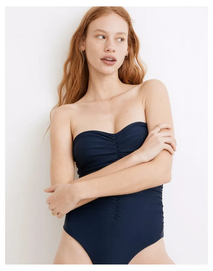 Women Jade Swim Yara Strapless One Piece Swimsuit Navy Madewell Swim Women Jade Swim Yara Strapless One Piece Swimsuit Navy Madewell Swim