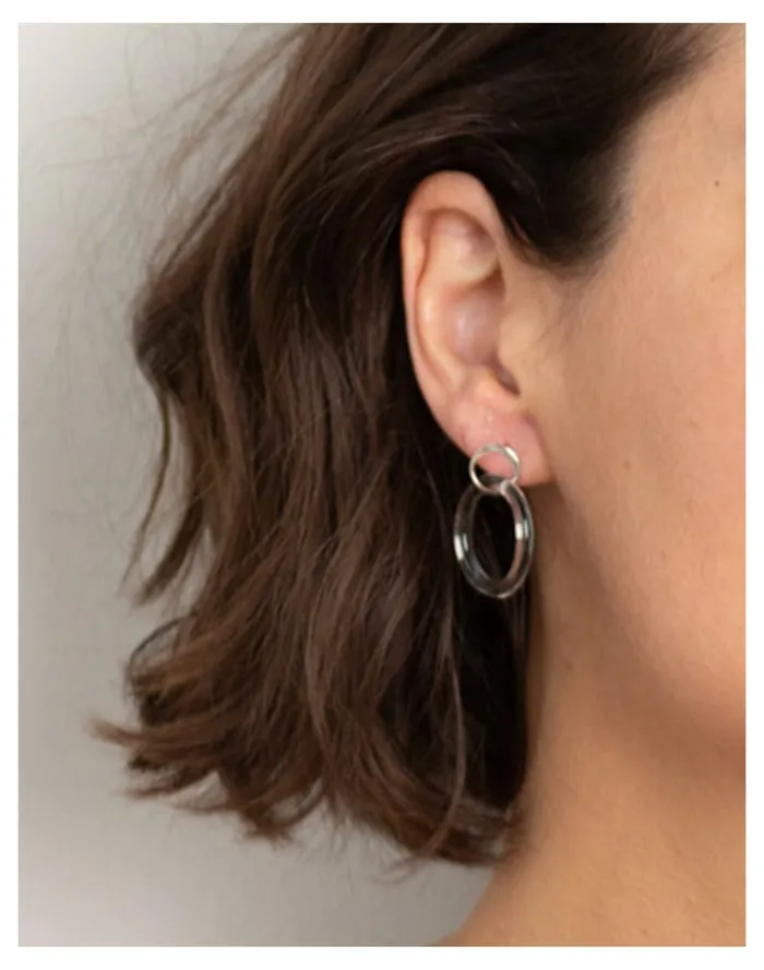 Women Jane DArensbourg Small Circle Clear Glass Hoop Earrings One Color Madewell Earrings Women Jane DArensbourg Small Circle Clear Glass Hoop Earrings One Color Madewell Earrings