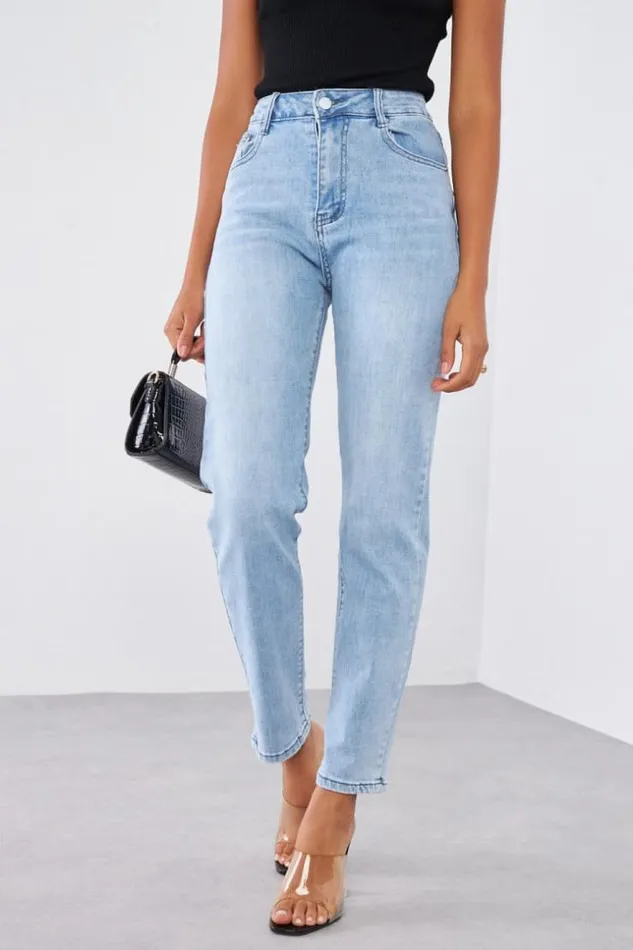 Women Jeans Bleu Us Coupe Large Blue Brentiny Paris Jeans