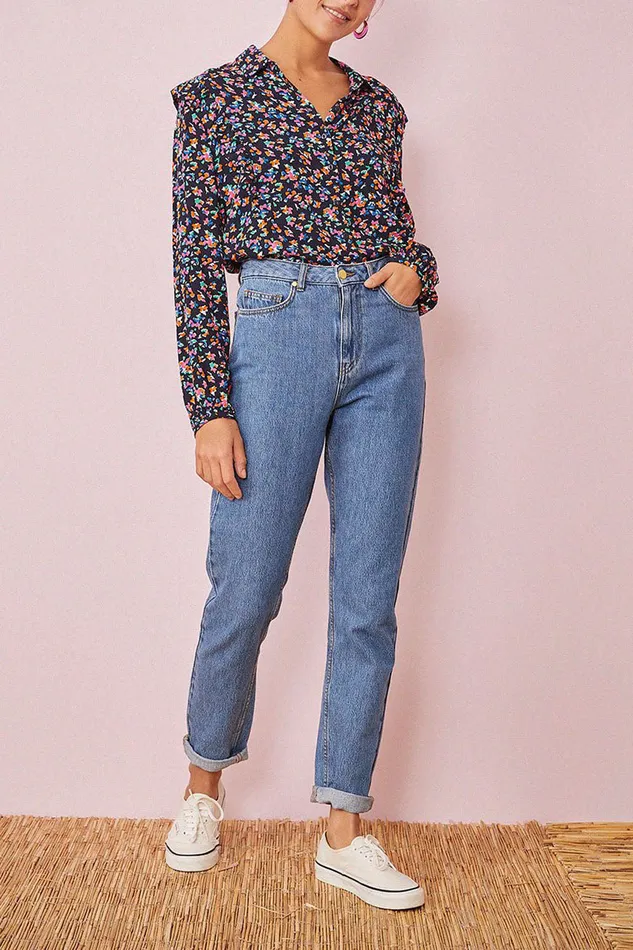Women Jeans Louisette Washed Blue Des Petits Hauts Denim