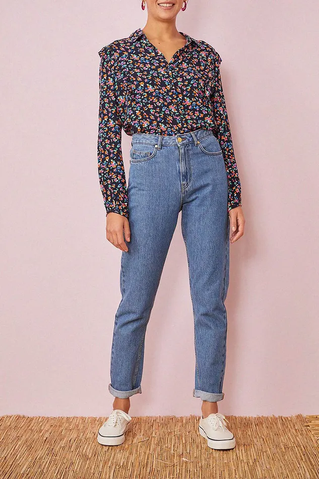 Women Jeans Louisette Washed Blue Des Petits Hauts Denim