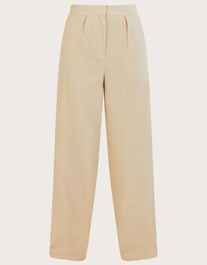 Women Jenny Trousers In Linen Blend Natural Monsoon Linen