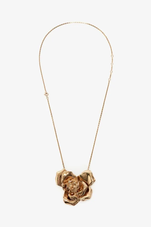 Women Jewellery Victoria Beckham Flower Necklace In Gold