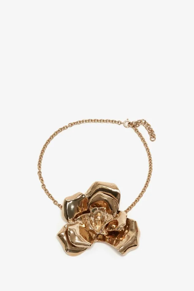 Women Jewellery Victoria Beckham Flower Necklace In Gold