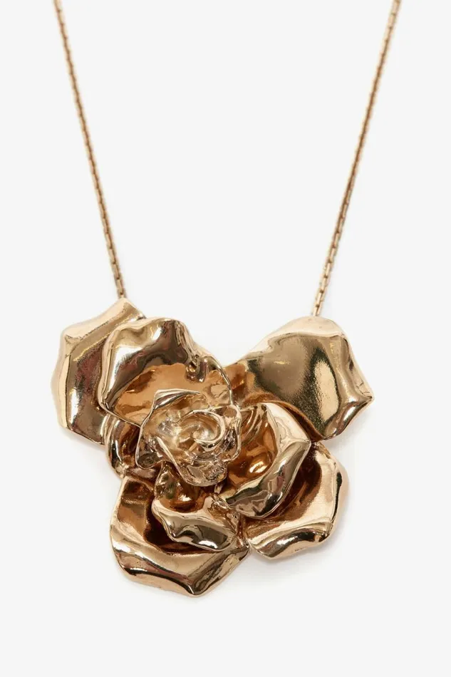 Women Jewellery Victoria Beckham Flower Necklace In Gold