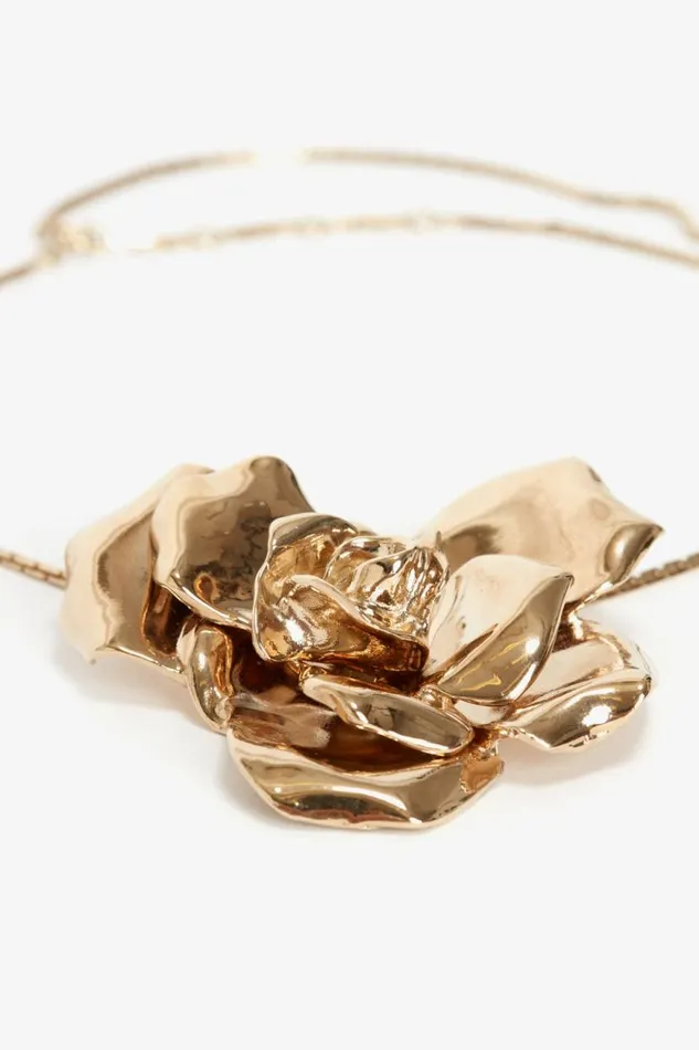 Women Jewellery Victoria Beckham Flower Necklace In Gold