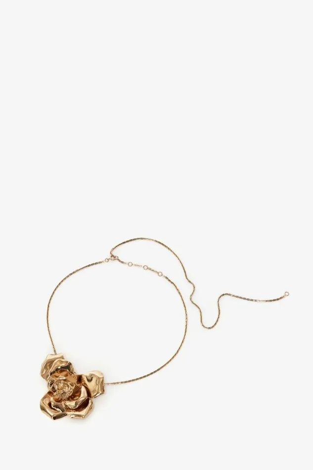 Women Jewellery Victoria Beckham Flower Necklace In Gold