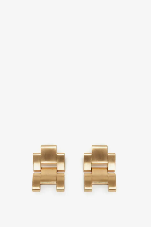 Women Jewellery Victoria Beckham Jumbo Chain Earrings In Brushed Gold