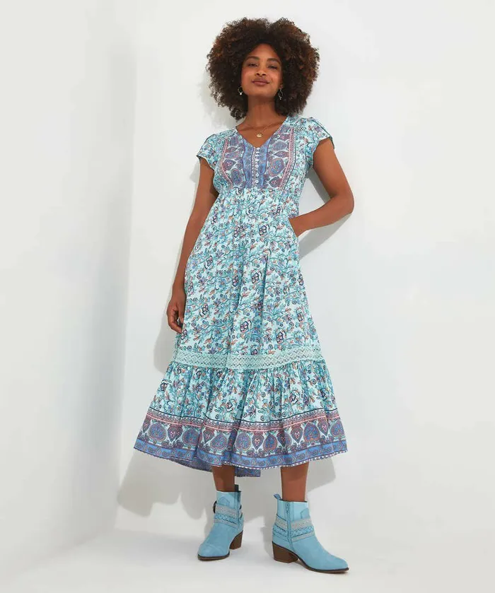 Women Joe Browns Amira Border Dress Blue Women Joe Browns Amira Border Dress Blue