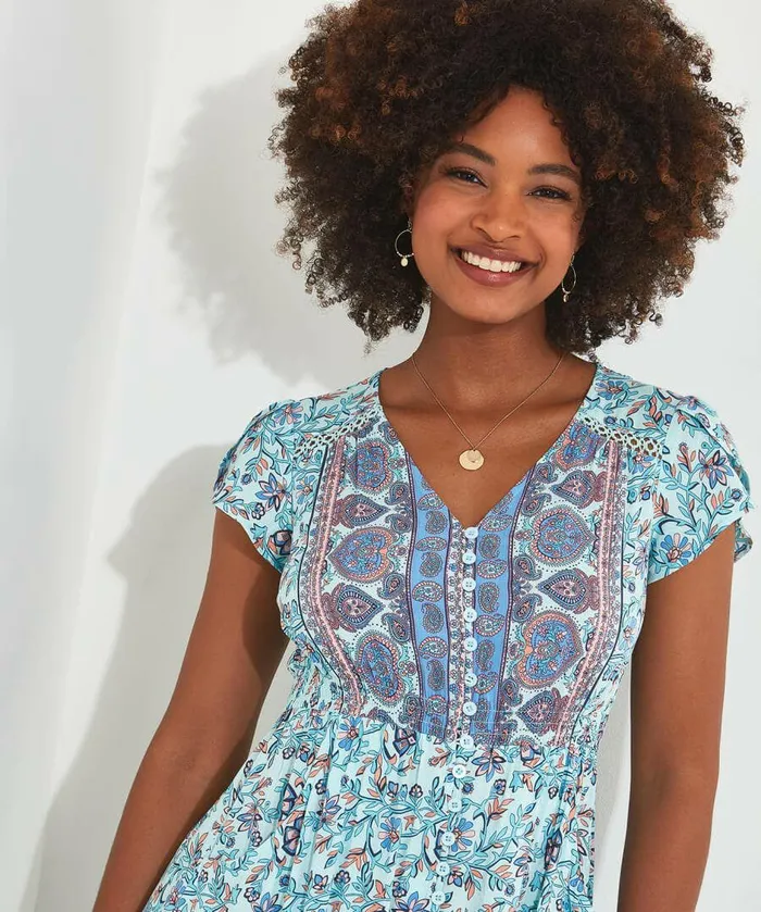 Women Joe Browns Amira Border Dress Blue Women Joe Browns Amira Border Dress Blue