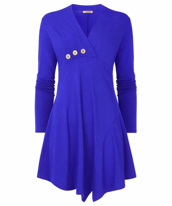Women Joe Browns Button Detail Tunic Top Cobaltredblack