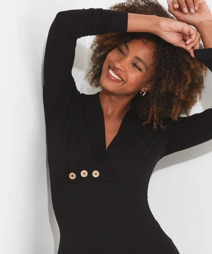 Women Joe Browns Button Detail Tunic Top Cobaltredblack