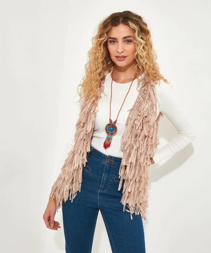 Women Joe Browns Cool Breezes Ribbon Waistcoat Natural