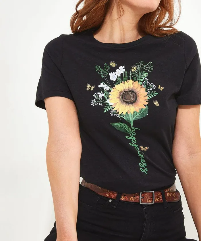 Women Joe Browns Happiness Graphic Tee Black Women Joe Browns Happiness Graphic Tee Black
