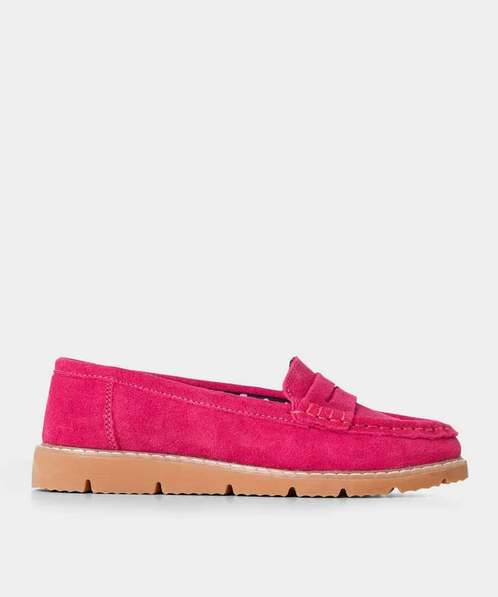Women Joe Browns Palma Harbour Suede Loafers Hot Pink