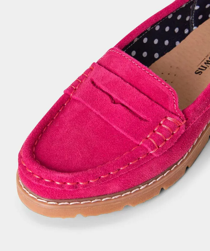 Women Joe Browns Palma Harbour Suede Loafers Hot Pink Women Joe Browns Palma Harbour Suede Loafers Hot Pink
