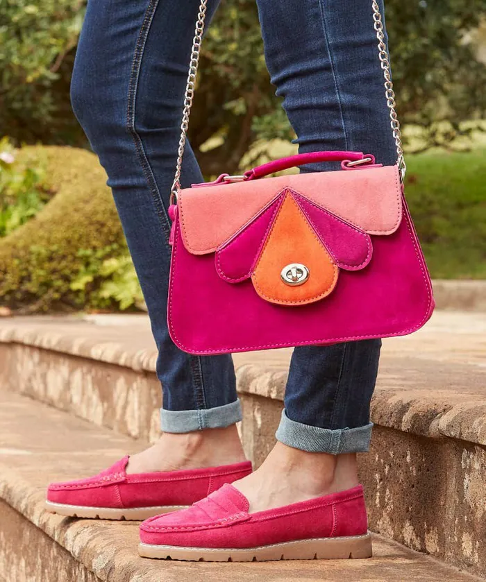 Women Joe Browns Palma Harbour Suede Loafers Hot Pink Women Joe Browns Palma Harbour Suede Loafers Hot Pink