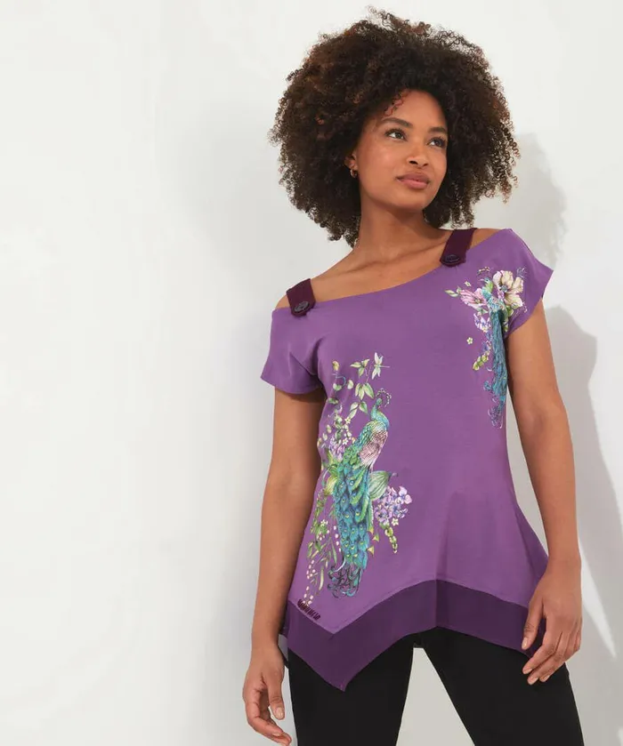 Women Joe Browns Perfect Peacock Jersey Top Purple