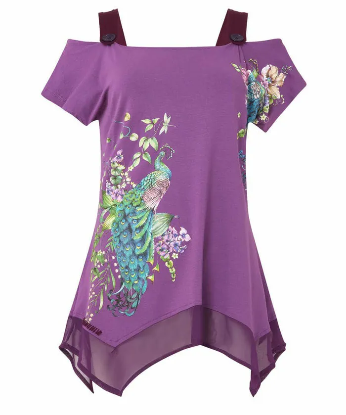 Women Joe Browns Perfect Peacock Jersey Top Purple