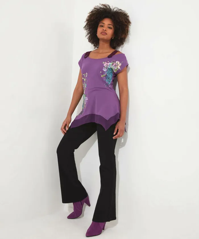 Women Joe Browns Perfect Peacock Jersey Top Purple