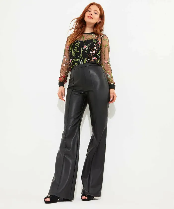 Women Joe Browns Perfect PU Trousers Black