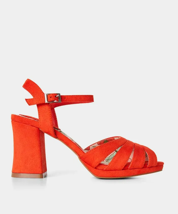 Women Joe Browns Riviera Peep Toe Shoes Orange