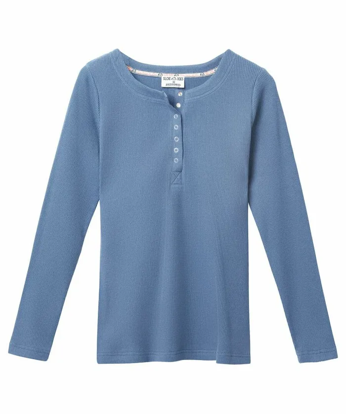 Women Joe Browns Sloe Joes Waffle Henley Blue Women Joe Browns Sloe Joes Waffle Henley Blue