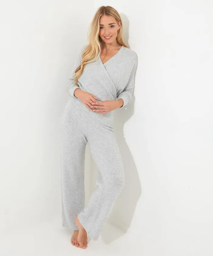Women Joe Browns Sloe Joes Wide Leg Knitted Trousers Grey