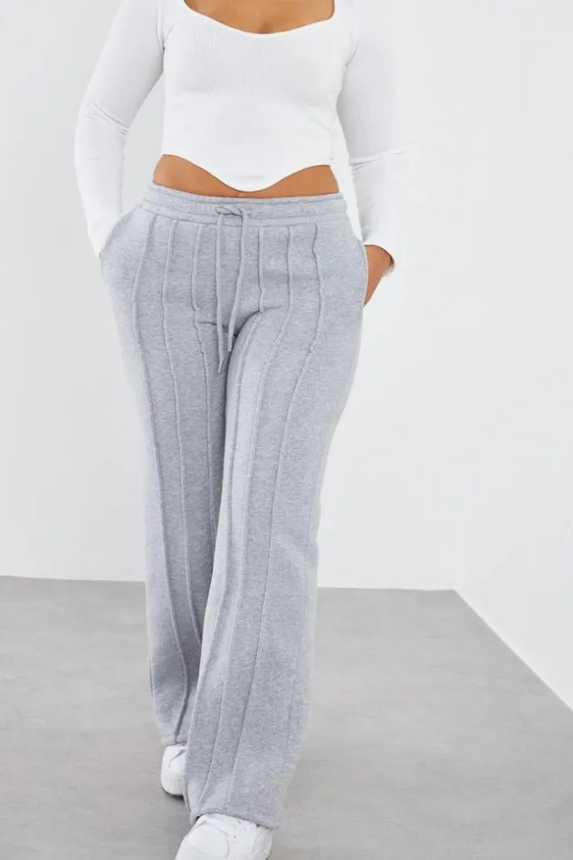 Women Jogging Gris Avec Relief Grey Brentiny Paris Pants