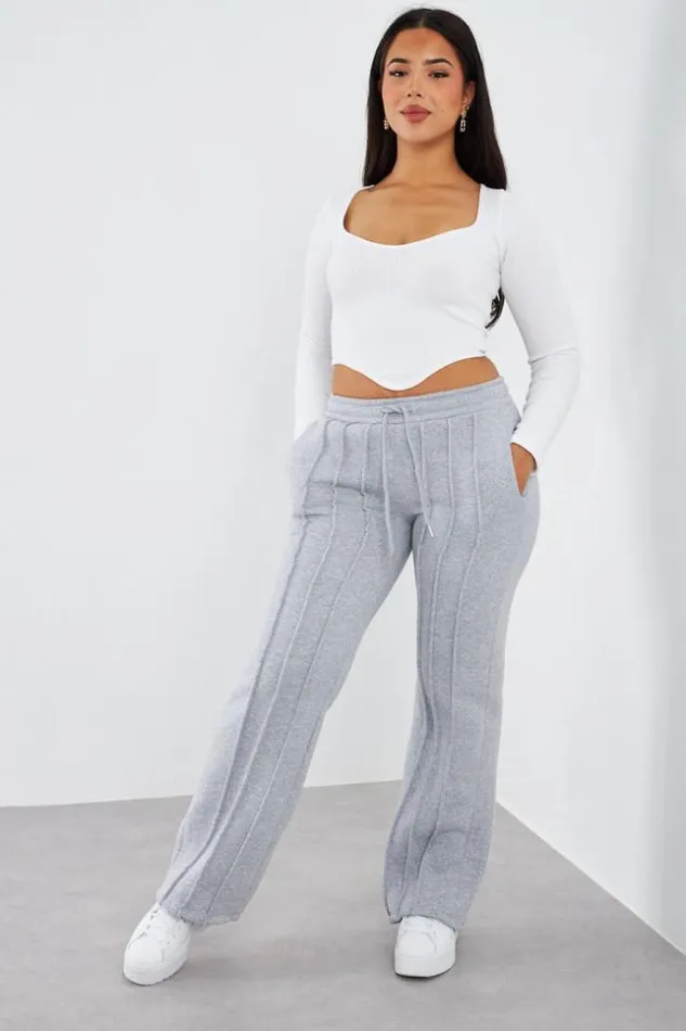 Women Jogging Gris Avec Relief Grey Brentiny Paris Pants