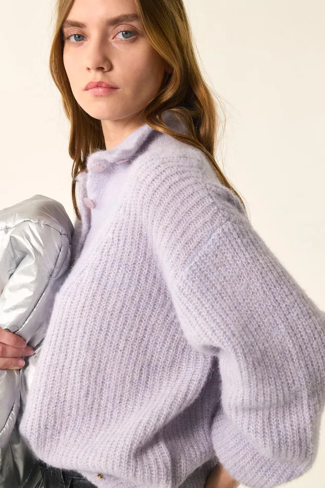 Women Jumper Anna Souffle Chine Pull Alpaga Superfine Gris Bleu Des Petits Hauts Jumpers and Cardigans
