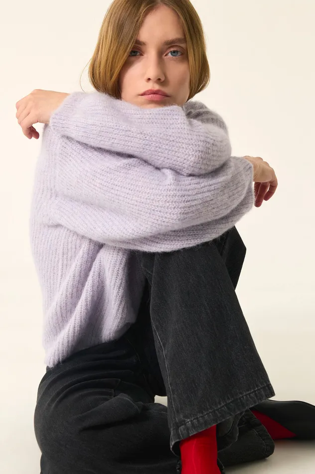 Women Jumper Anna Souffle Chine Pull Alpaga Superfine Gris Bleu Des Petits Hauts Jumpers and Cardigans