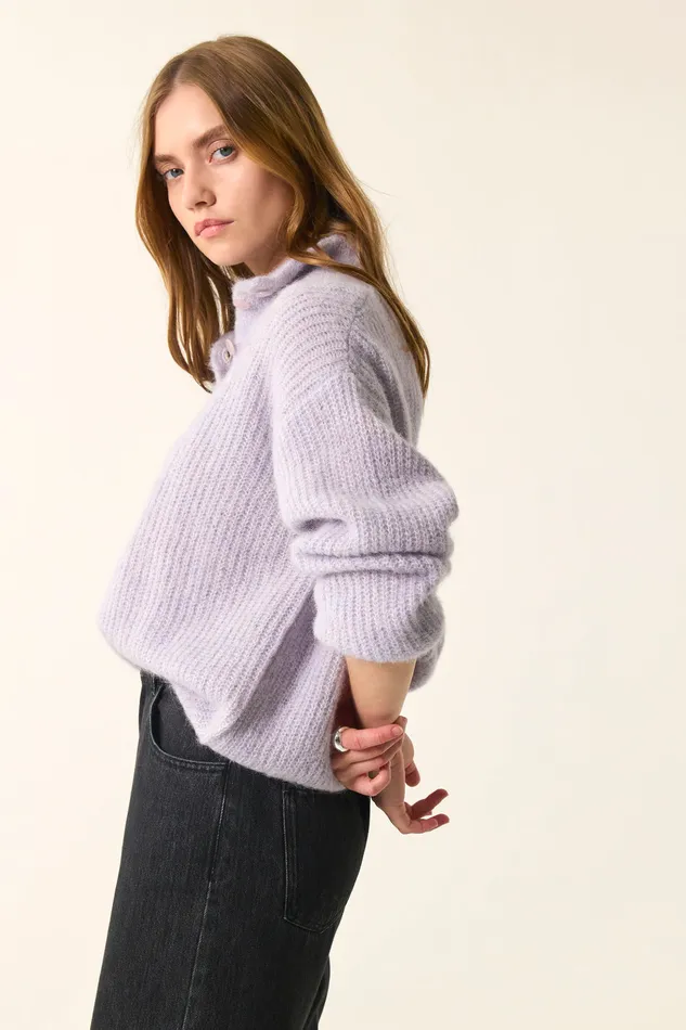 Women Jumper Anna Souffle Chine Pull Alpaga Superfine Gris Bleu Des Petits Hauts Jumpers and Cardigans