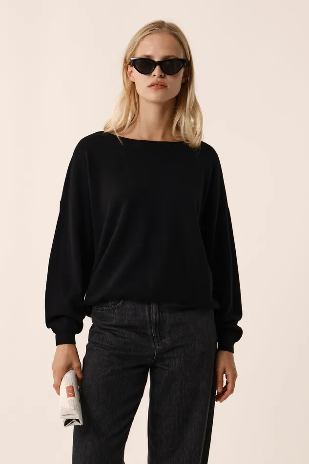 Women Jumper Aragone Noir Pull Laine Mrinos Vert Noir Des Petits Hauts Jumpers and Cardigans