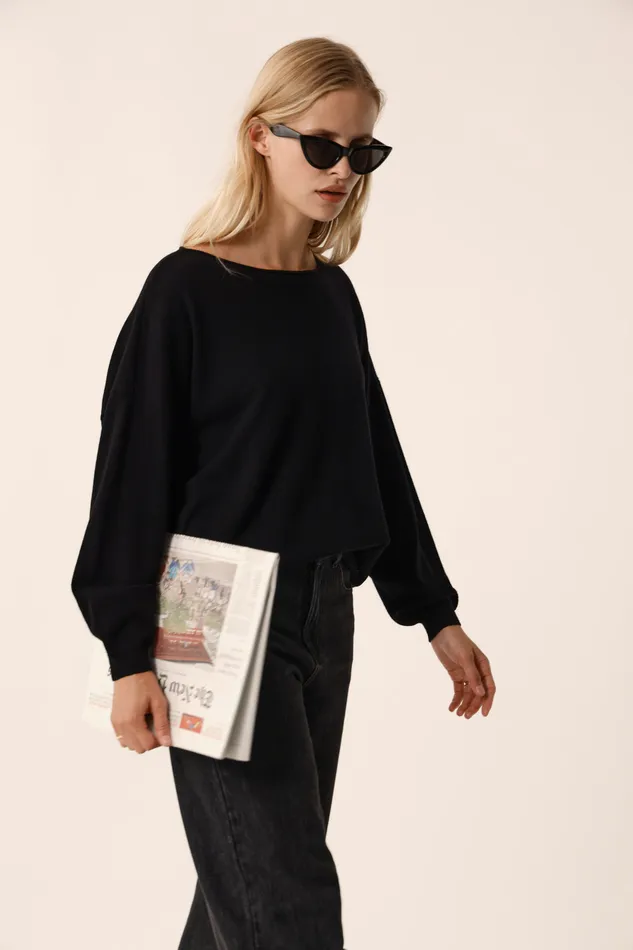 Women Jumper Aragone Noir Pull Laine Mrinos Vert Noir Des Petits Hauts Jumpers and Cardigans