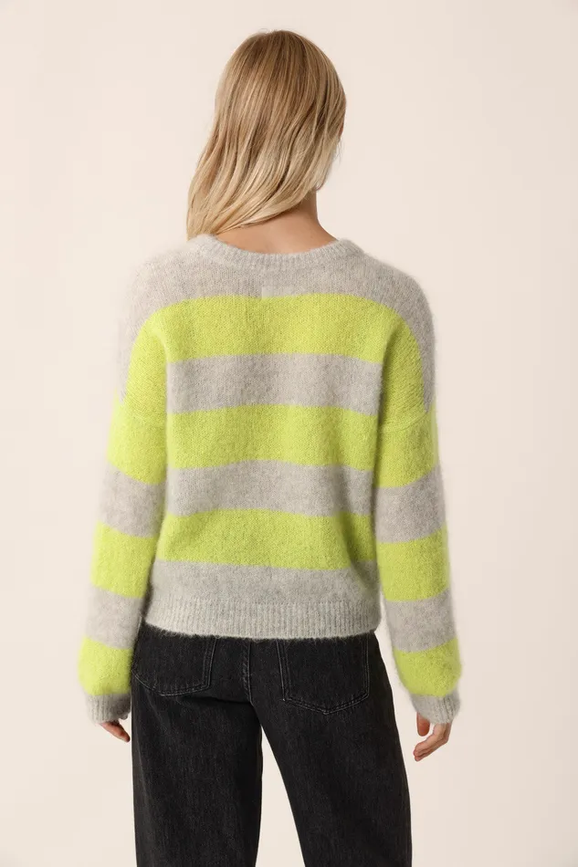 Women Jumper Banelle Gris ChineLuciole Pull Mohair Gris Et Jaune Des Petits Hauts Jumpers and Cardigans