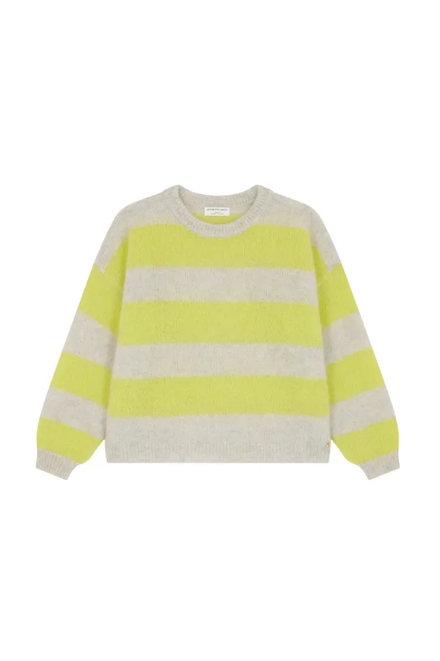 Women Jumper Banelle Gris ChineLuciole Pull Mohair Gris Et Jaune Des Petits Hauts Jumpers and Cardigans