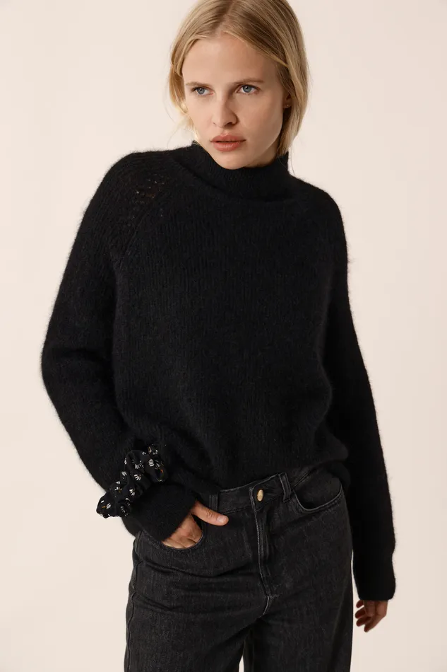 Women Jumper Bergamote Noir Pull Alpaga Superfine Noir Des Petits Hauts Jumpers and Cardigans Women Jumper Bergamote Noir Pull Alpaga Superfine Noir Des Petits Hauts Jumpers and Cardigans