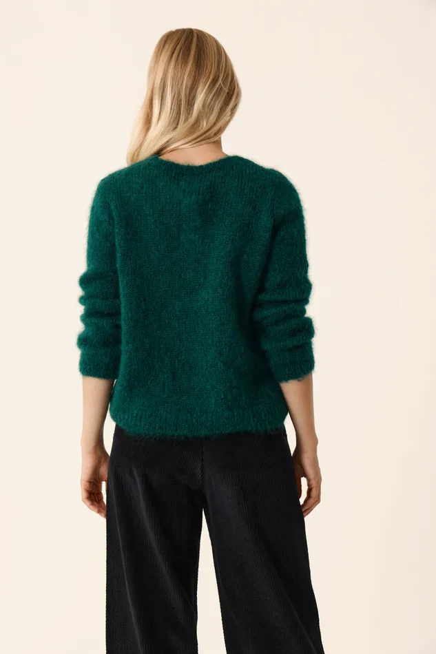 Women Jumper Chouky Toundra Pull Mohair Vert Fonc Des Petits Hauts Jumpers and Cardigans
