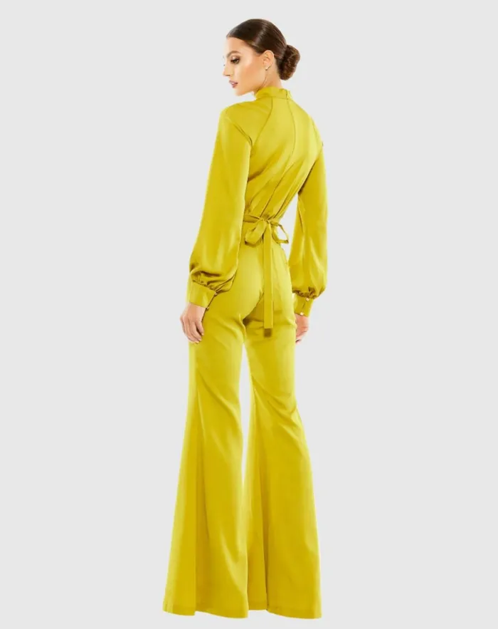 Women Jumpsuits and Rompers Mac Duggal Satin Raglan Long Sleeve High Neck Jumpsuit Chartreuse Women Jumpsuits and Rompers Mac Duggal Satin Raglan Long Sleeve High Neck Jumpsuit Chartreuse