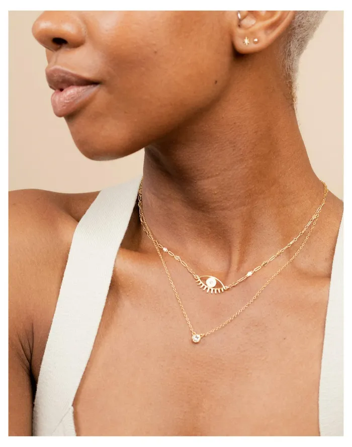 Women Katie Dean Jewelry Evil Eye Necklace Gold Madewell Necklaces Women Katie Dean Jewelry Evil Eye Necklace Gold Madewell Necklaces